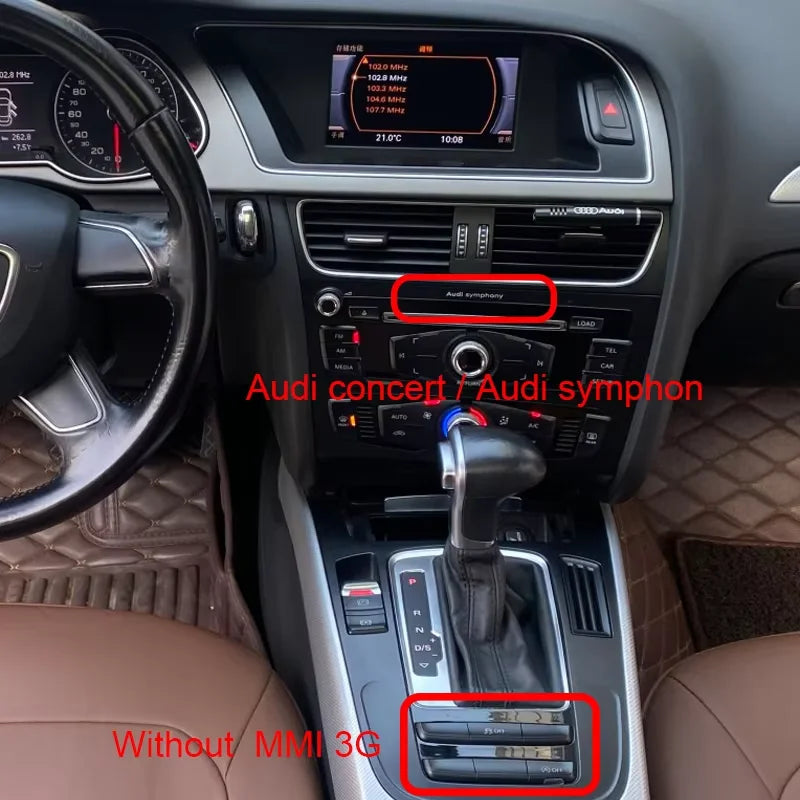 BONROAD Wireless CarPlay Android Auto Adapter for Audi A4 B8 A5 Q5 2009-2015 with Mirror Link Bluetooth  Decoder Box